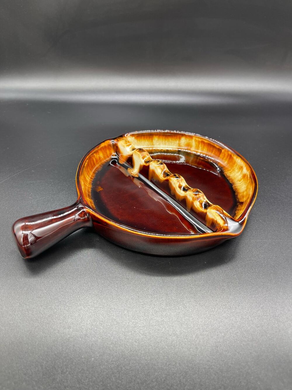 Vintage Pfaltzgraff Brown Drip Glaze Skillet Ashtray AT32 USA